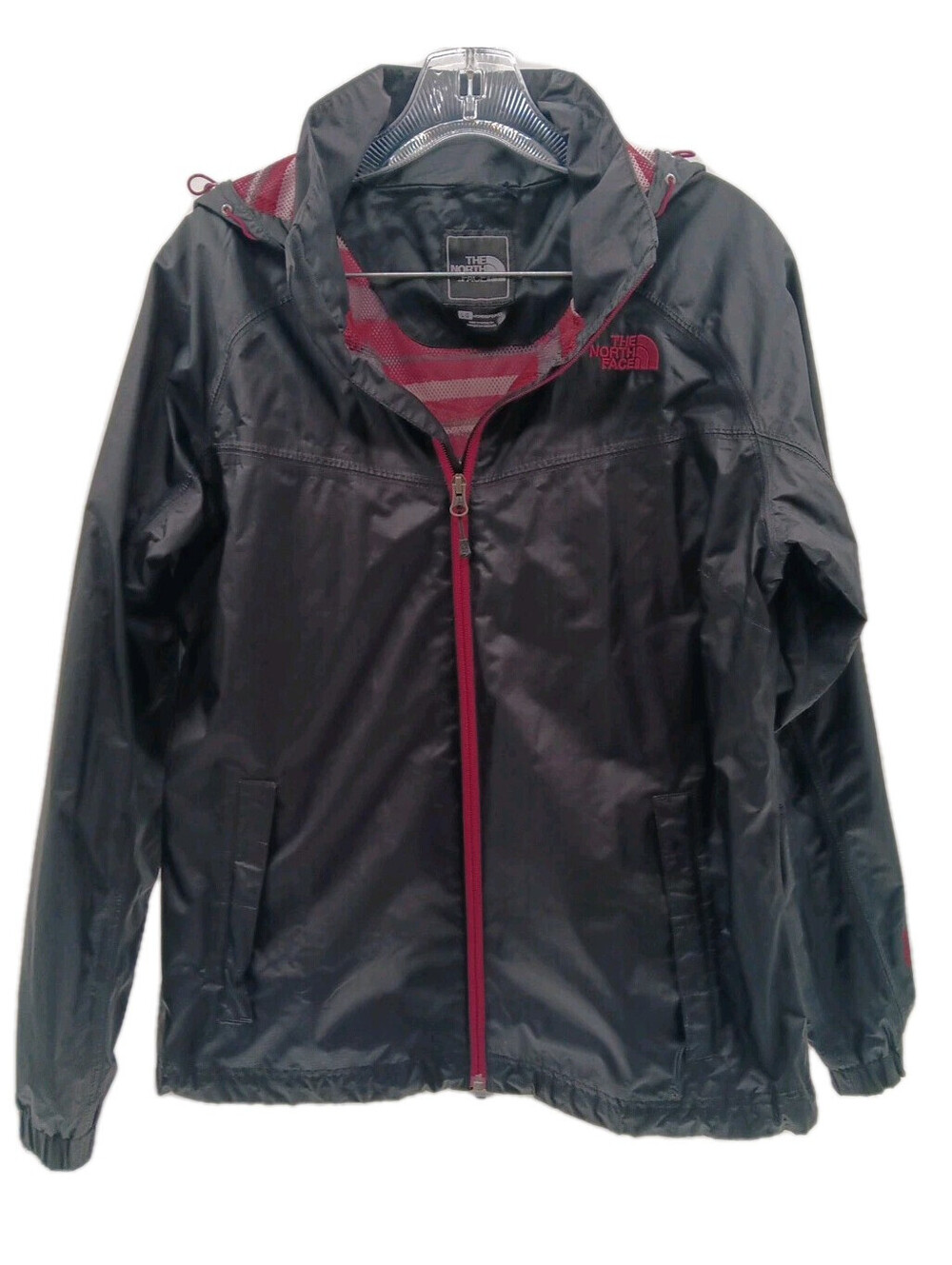 The North Face Windbreaker Jacket Women’s  Large Black Hooded Softshell Outdoor